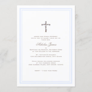 Invitation Bleu doux et Brown