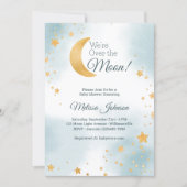 Invitation Bleu doux Nous sommes sur le Baby shower du garçon (Devant)