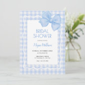 Invitation Bleu doux plaid arc nuptiale (Debout devant)