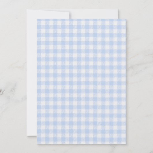 Invitation Bleu doux plaid arc nuptiale (Dos)