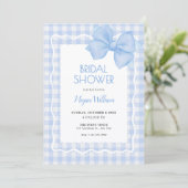 Invitation Bleu doux plaid arc nuptiale (Debout devant)