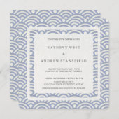 Invitation Bleu doux Stylisé Vagues Mariage moderne (Devant / Derrière)