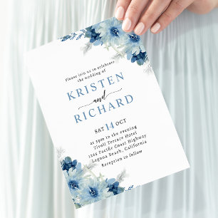Invitation Bleu Duché et Mariage vert Sage