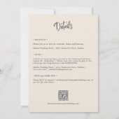 Invitation Bleu Duché Fleur sauvage Budget Mariage beige (Dos)