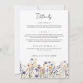 Invitation Bleu Duché Fleurs sauvages Élégant tout en un Mari (Dos)