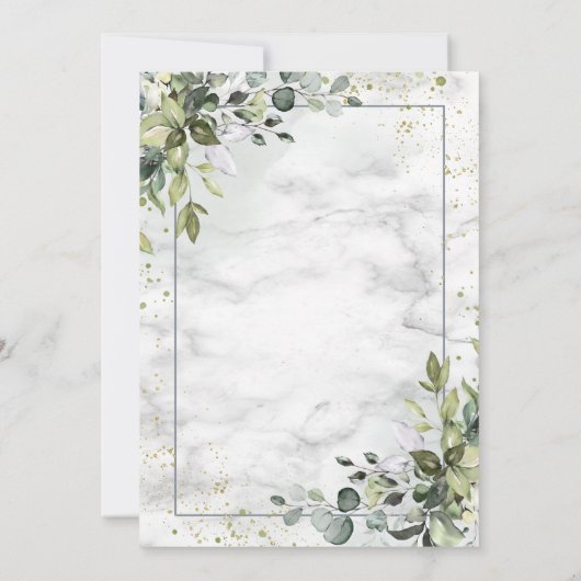 Invitation Bleu Duché Formel Eucalyptus Marbre vert (Dos)