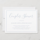 Invitation Bleu Duché Traditionnel Élégant Couples Douche (Devant)