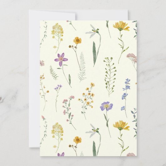 Invitation Bleu Duché Un Petit Baby shower Fleur sauvage (Dos)