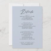 Invitation Bleu Dusté Script Moderne Tout en un Mariage simpl (Dos)