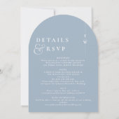 Invitation Bleu Dusté Tout en un Arc Mariage Monogramme moder (Dos)