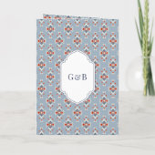 Invitation Bleu Dusty Blanc Ikat Tout en un Mariage Sikh (Dos)