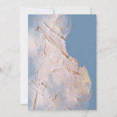 Invitation Bleu Dusty Blissant Floral Mariage géométrique (Dos)