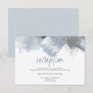 Invitation Bleu Dusty Chic Brushstrokies
