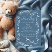 Invitation Bleu Dusty Classic Douche garçon