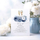 Invitation Bleu Dusty Elegant Brunch et Fête des mariées Bubb
