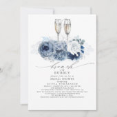 Invitation Bleu Dusty Elegant Brunch et Fête des mariées Bubb (Devant)