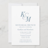 Invitation Bleu Dusty Élégant classique de répétition Brunch (Devant)