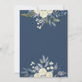 Invitation Bleu Dusty et crème Floral Quinceañera Anniversair (Dos)