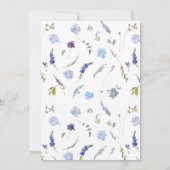 Invitation Bleu Dusty Fleur sauvage Saint Baptême & 1er Anniv (Dos)