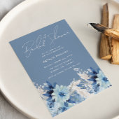 Invitation Bleu Dusty Florals Belle Fête des mariées