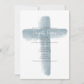 Invitation Bleu Dusty Grec Orthodoxe Christening Garçon Baptê (Devant)