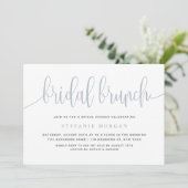 Invitation Bleu Dusty Jolie Calligraphie Brunch nuptial (Debout devant)