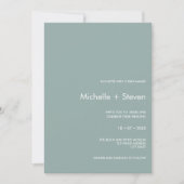 Invitation Bleu Dusty Minimal Chic | Mariage de typographie (Devant)
