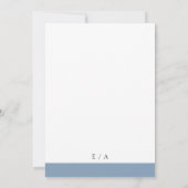 Invitation Bleu Dusty Minimal Moderne Mariage élégant (Dos)
