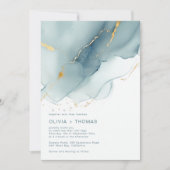 Invitation Bleu Dusty moderne Océan Turquoise Vagues Plage Ma (Devant)