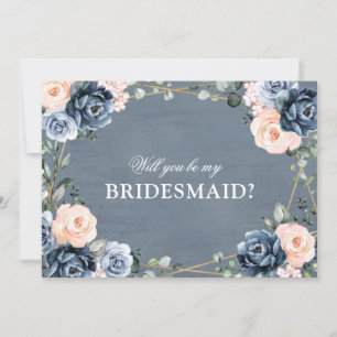 Invitation Bleu Dusty Peach Blush Serez-Vous Ma Femme D'Accue
