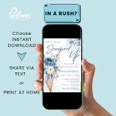 Invitation Bleu Dusty Rupture La Fête des mariées de crème gl