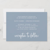 Invitation Bleu Dusty| Simple Mariage classique (Devant)