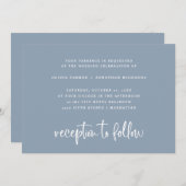 Invitation Bleu Dusty| Simple Mariage classique (Devant / Derrière)