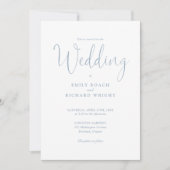 Invitation Bleu Dusty Tout en un élégant Mariage Script (Devant)