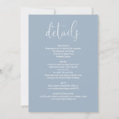 Invitation Bleu Dusty Tout en un élégant Mariage Script (Dos)
