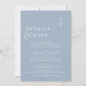 Invitation Bleu Dusty Tout en un Mariage Monogramme moderne (Dos)