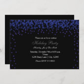 Invitation Bleu éclat sur l'invitation de Black Party (Devant / Derrière)