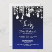 Invitation Bleu élégant 30e fête d'anniversaire (Devant)