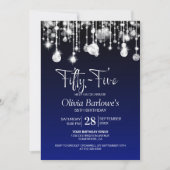 Invitation Bleu élégant 55e fête d'anniversaire (Devant)