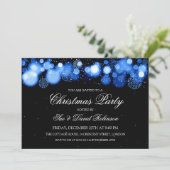 Invitation Bleu élégant de merveille d'hiver de fête de Noël (Debout devant)