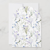 Invitation Bleu Elegant Fleur sauvage Fête des mariées floral (Dos)