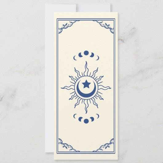 Invitation Bleu Elegant Mystical Tarot Card Enregistrer la da (Dos)