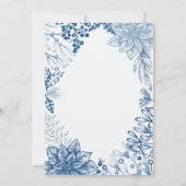 Invitation Bleu Élégant Noël d'hiver fête d'anniversaire (Dos)