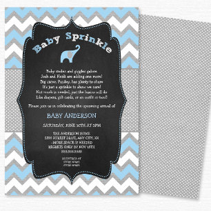 Invitation Bleu éléphant bébé saupoudrer, baby shower garçon