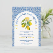 Invitation Bleu elle a trouvé sa principale douche de nuptial (Debout devant)