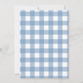 Invitation Bleu En vichy Plaid BBQ Bébé Couples Douche (Dos)