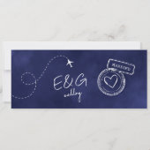 Invitation Bleu Enregistrer la date Code QR de mariage de des (Dos)