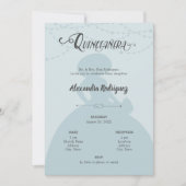 Invitation Bleu et acier Charro Silhouette Quinceanera (Devant)