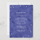 Invitation Bleu et argent Confetti Photo Graduation Invitatio (Dos)