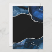 Invitation Bleu et Argent Faux Parties scintillant Agate Swee (Dos)